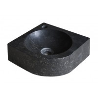 Chậu Rửa Mặt Lavabo Góc Kanly Treo Tường Đá Marble Đen