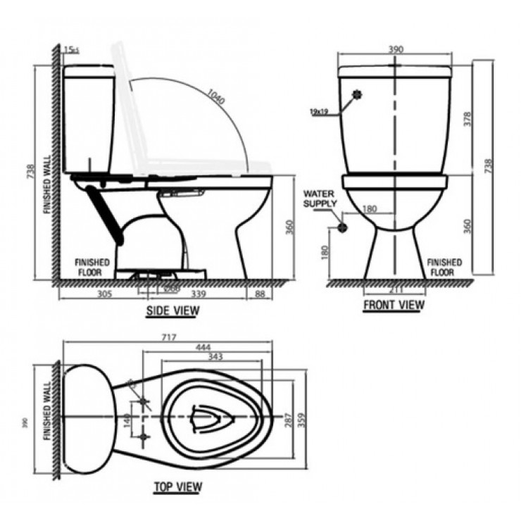 Bồn Cầu American Standard VF-2395 (VF-3395+VF-4395)