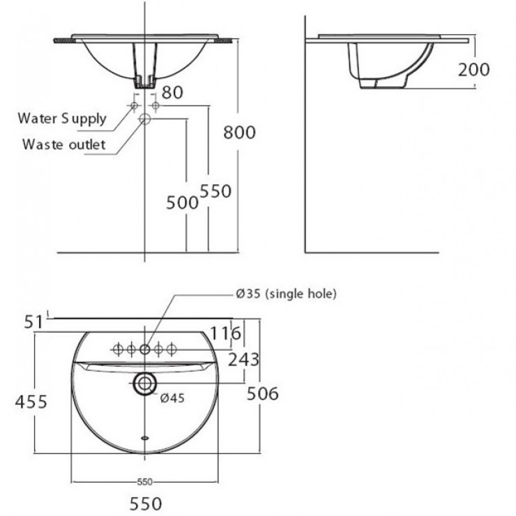 Chậu Lavabo American Standard 0452-WT Dương Bàn Concept Sphere Chậu Rửa Lavabo