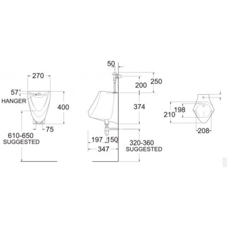 Bồn Tiểu Nam American Standard Wall VF-0412