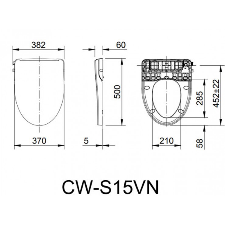 Nắp Shower Toilet INAX CW-S15VN Rửa Cơ Nắp Bồn Cầu