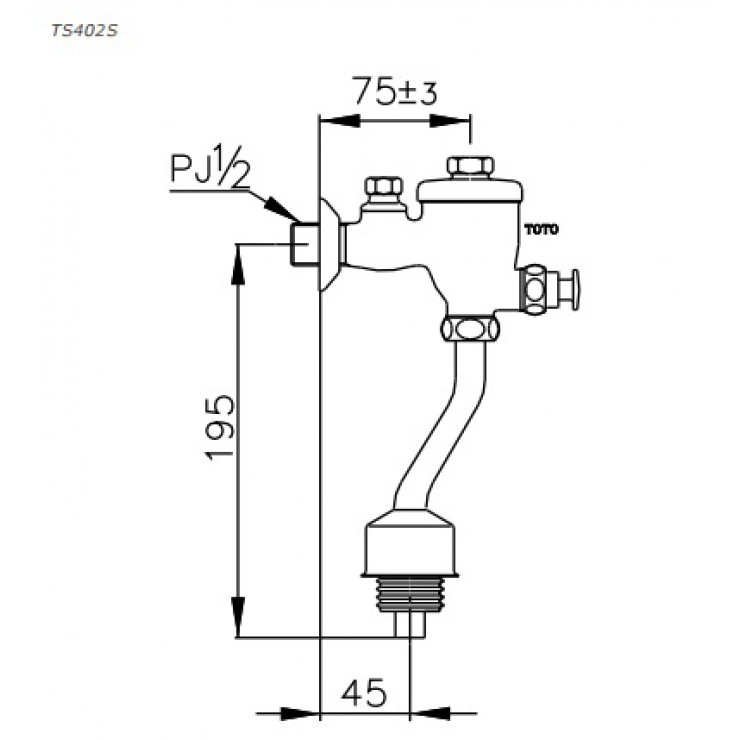Van Xả Nhấn Bồn Tiểu Nam TOTO TS402S