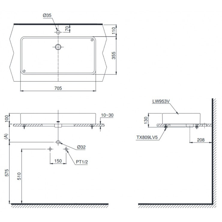 Chậu Lavabo TOTO LT953 Đặt Bàn