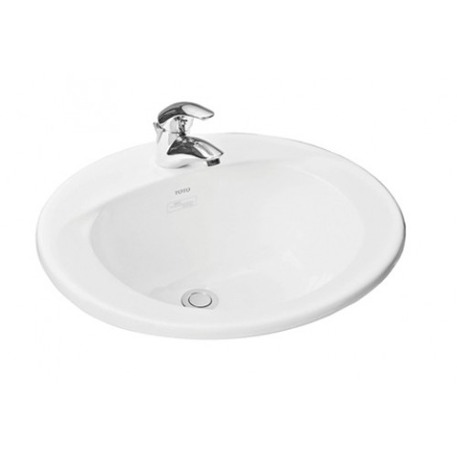 Chậu rửa mặt lavabo TOTO L501C đặt dương vành bàn đá 508x432 mm