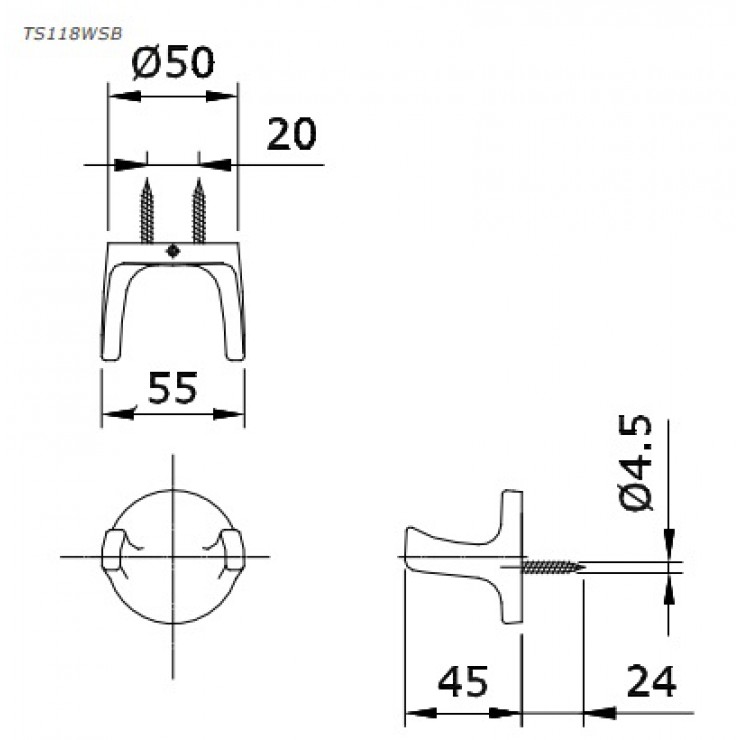 Móc quần áo đôi inox TOTO TS118WSB phụ kiện nhà tắm - Tuấn Đức