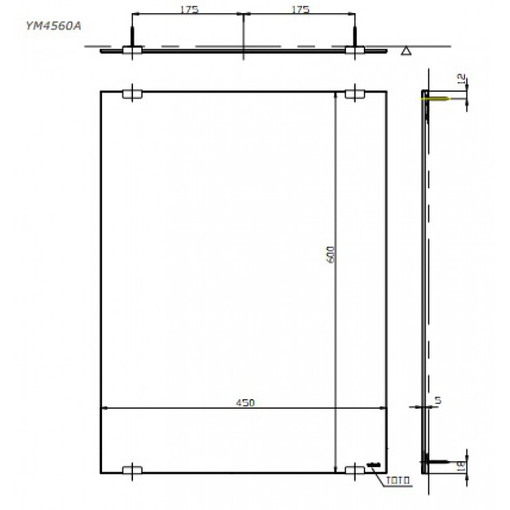 Gương phòng tắm TOTO YM4560A chống mốc phụ kiện gắn kèm chậu rửa - Tuấn Đức