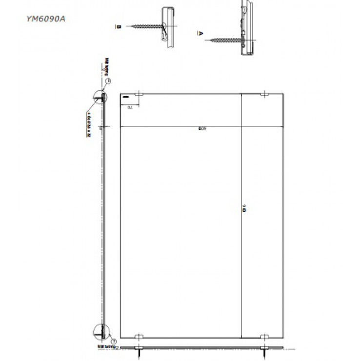 Gương Phòng Tắm TOTO YM6090A Chống Mốc 600x900