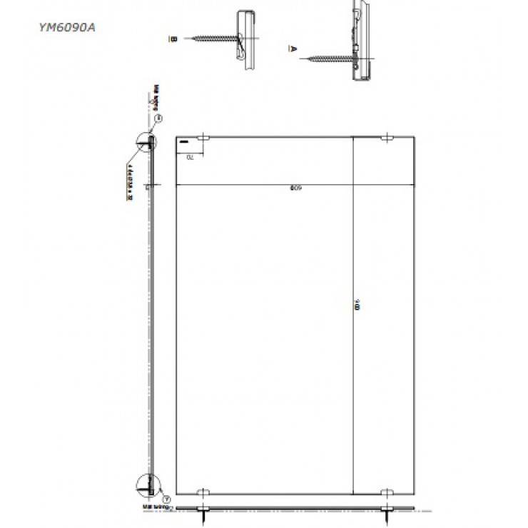 Gương phòng tắm TOTO YM6090A chống mốc 600x900 phụ kiện đi kèm chậu rửa mặt - Tuấn Đức