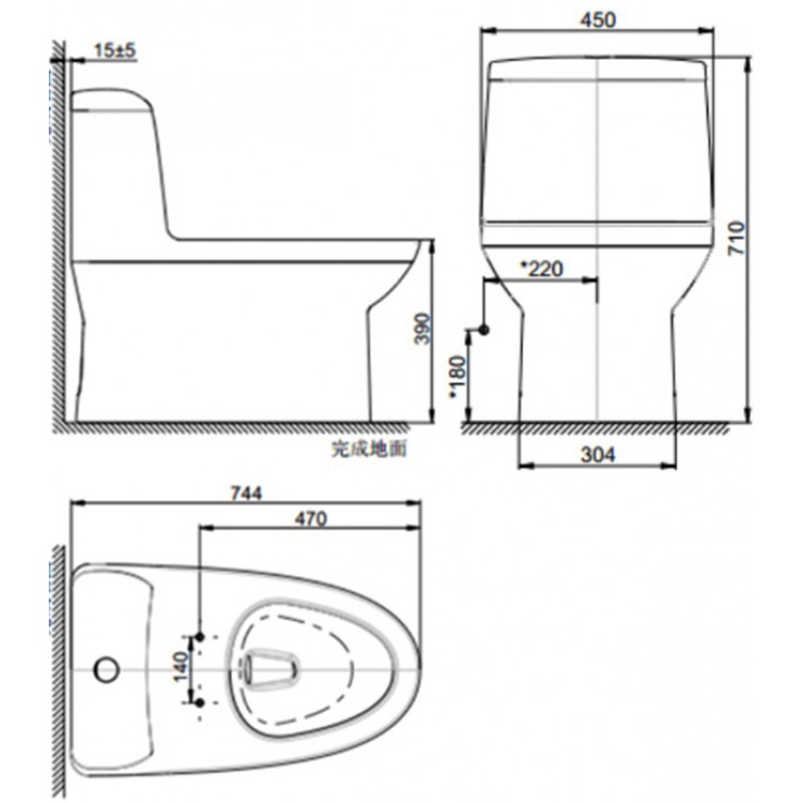 Bồn Cầu American Standard WP-1830 Một Khối Dòng Milano Bồn Cầu Vệ Sinh