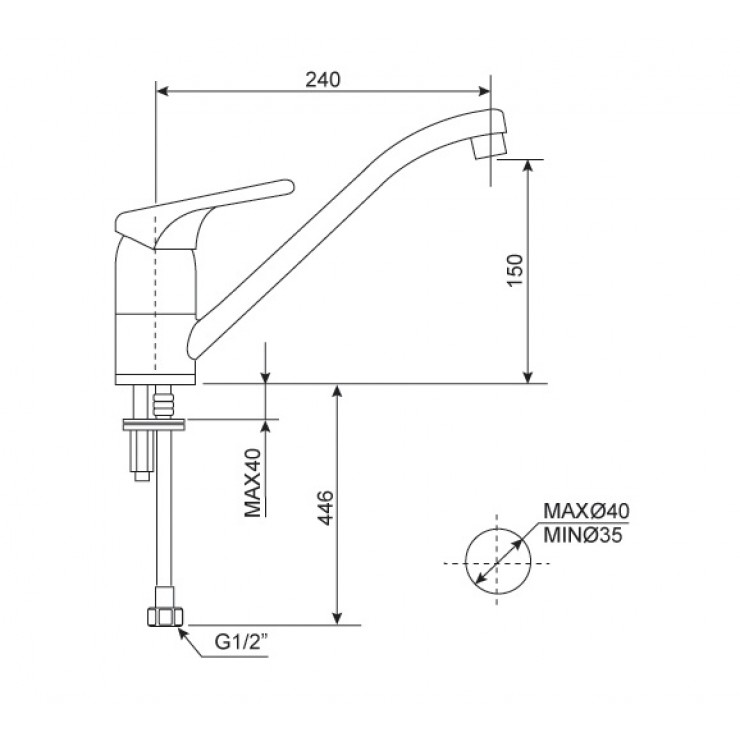 Vòi Bếp Nóng Lạnh American Standard Ceraplan WF-5637 Vòi Rửa Chén