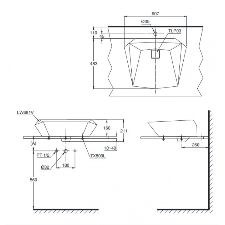 Chậu Rửa Mặt Lavabo TOTO LT681 Đặt Bàn
