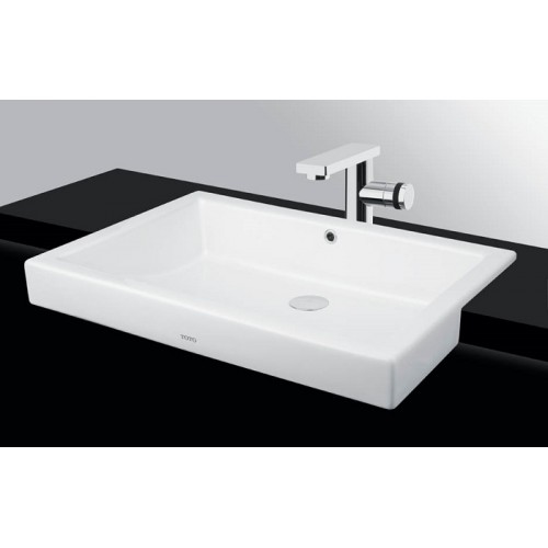 Chậu rửa mặt lavabo TOTO LW646JW/F W bán âm bàn đá chữ nhật 600x400mm - Tuấn Đức