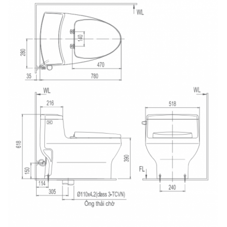 Bồn Cầu Thông Minh INAX AC-4005/CW-KA22AVN Bồn Cầu Vệ Sinh