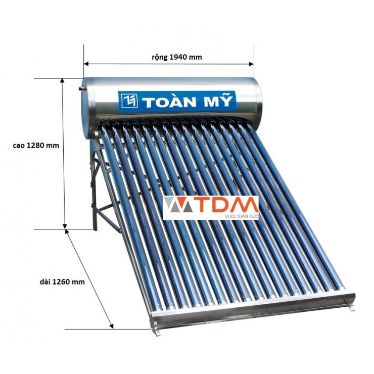 Máy Nước Nóng Năng Lượng Mặt Trời Toàn Mỹ 140L 58 - 14 I304