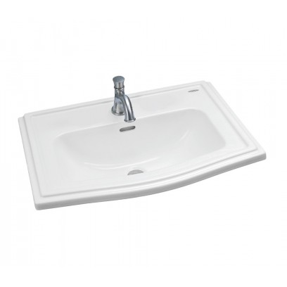 Chậu rửa mặt lavabo TOTO LW781CJ dương vành bàn đá 550x460mm