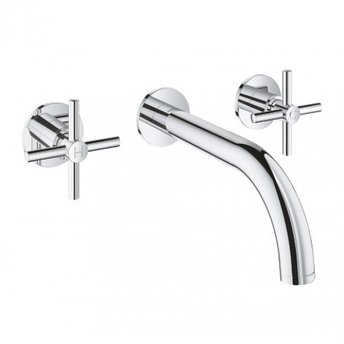 Vòi chậu rửa mặt gắn tường lavabo Grohe Atrio 20164003 nóng lạnh 3 lỗ