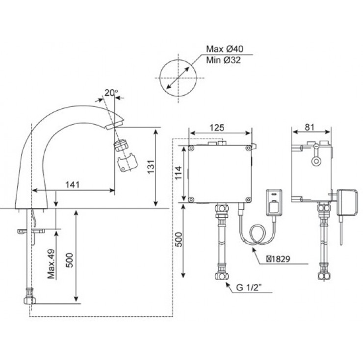 Vòi Lavabo American Standard WF-8805 Cảm Ứng Vòi Rửa Cảm Ứng