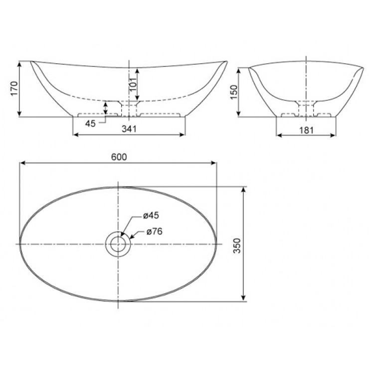 Chậu Rửa Đặt Bàn American Ova WP-F608 Oval Chậu Rửa Lavabo