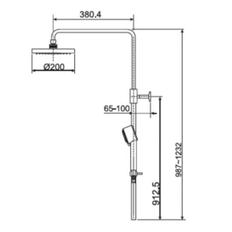 Vòi sen cây American Standard WF-0972/A-6110.978.903 (D20S) nóng lạnh tắm đứng - Tuấn Đức