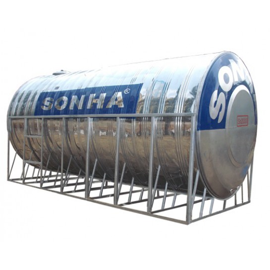 Bồn Nước Sơn Hà Inox 20000L Ngang SUS 304 Ø 2,2m