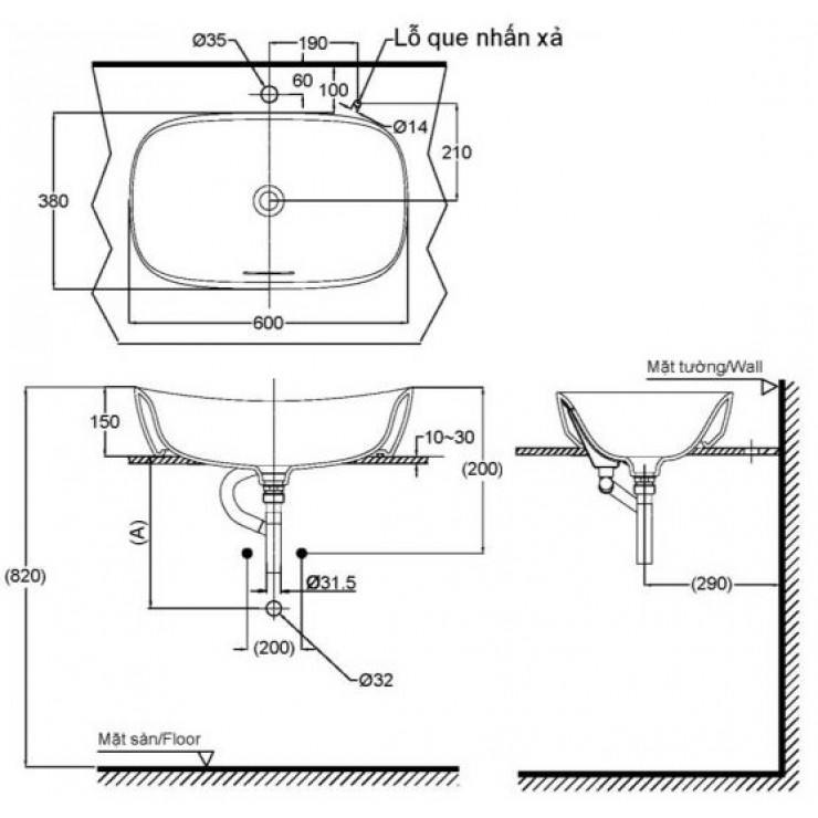Chậu rửa mặt lavabo TOTO PJS07WE#MW trắng mờ đặt bàn đá 600×380 mm - Tuấn Đức