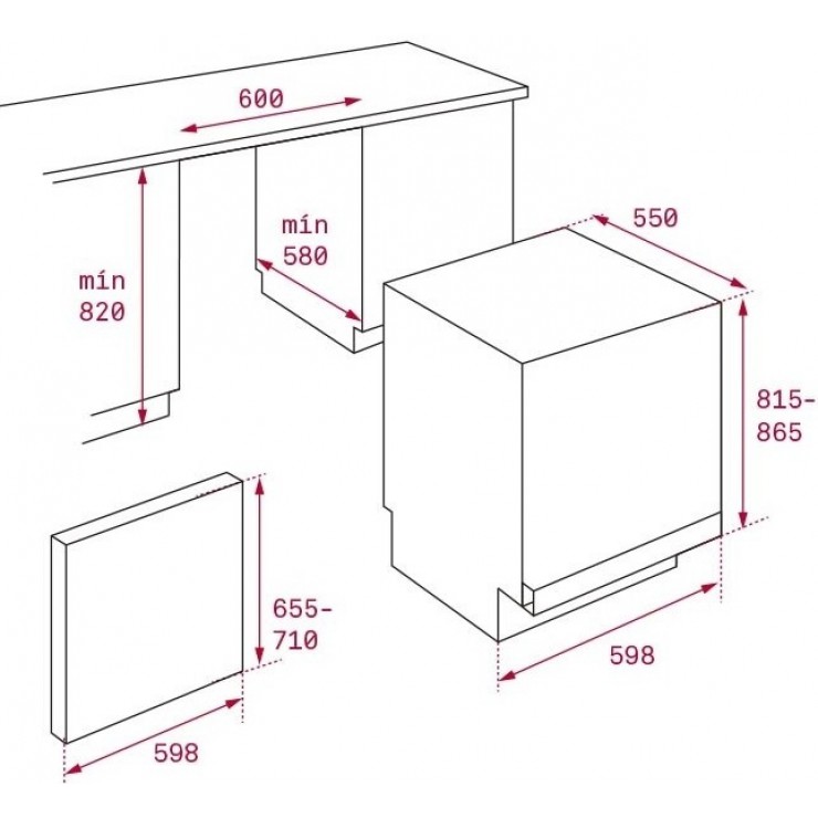 Máy Rửa Chén Teka DW8 55 FI 40782132 Âm Toàn Phần