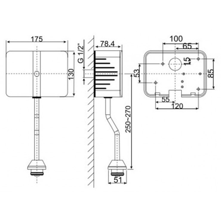 Van Xả Cảm Ứng Bồn Tiểu American Standard WF-8619 220V Van Xả Tiểu