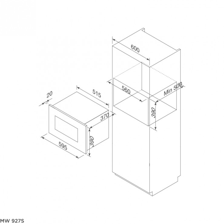 Lò Vi Sóng Malloca MW 927S Âm Tủ