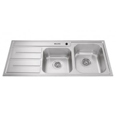 Chậu Inox 2 Hố Malloca MS 1025L NEW Lớp Chống Ôn Dưới Đáy Chậu Giảm Tiếng Ồn Giá Ưu Đãi