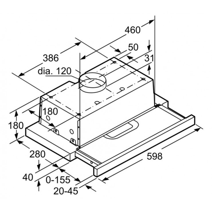 Máy Hút Mùi Bosch HMH.DHI623GSG Âm Tủ