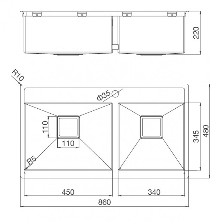 Bồn Rửa Chén Malloca MS 6304T Inox 304