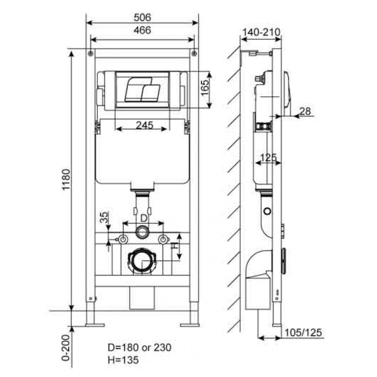 Két Nước American Standard VP-G30041 Âm Tường Bồn cầu AMERICAN