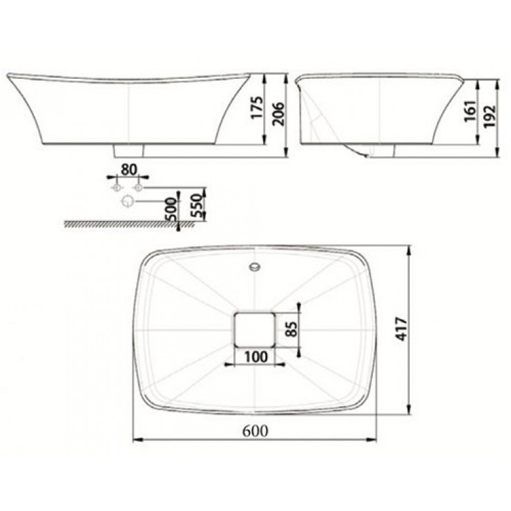 Lavabo American WP-F602 Đặt Bàn La Moda Chậu Rửa Lavabo