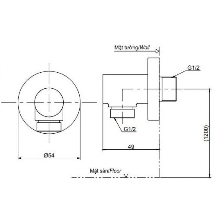 Cút Nối Tường TOTO TBW02013B
