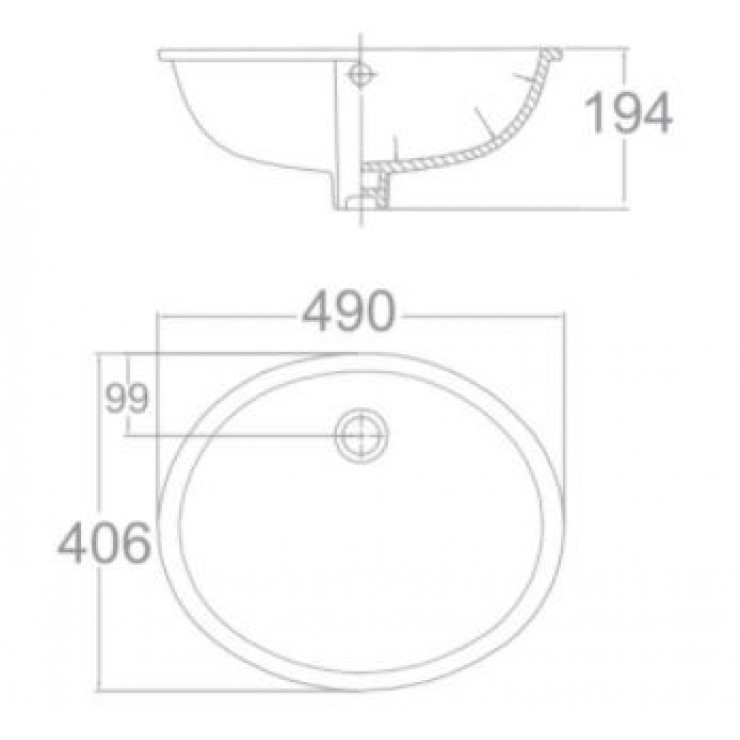 Lavabo American Standard VF-0496 Âm Bàn Ovalyn Chậu Rửa Lavabo