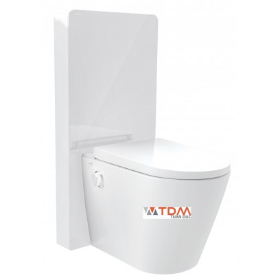 Bồn Cầu Điện Tử Viglacera Platinum P.16.321 Đặt Sàn Kính Trắng