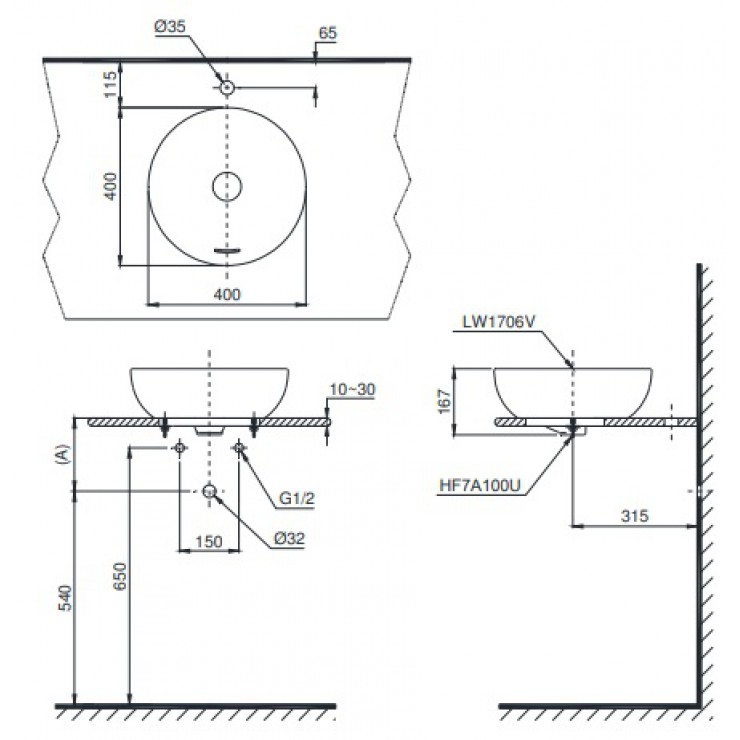 Chậu Lavabo TOTO LT1706 Đặt Bàn