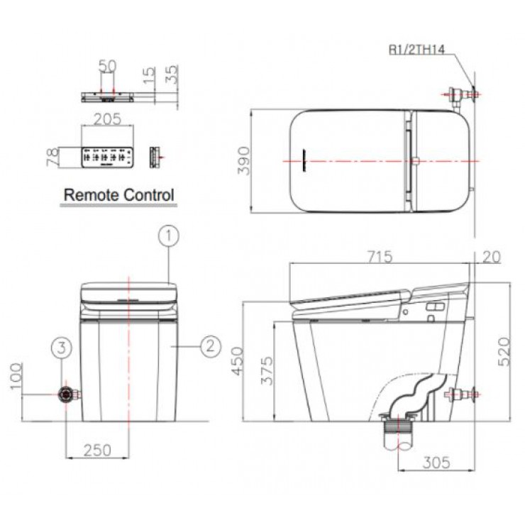 Bồn Cầu Điện Tử American Standard KP-8312 PLAT Nắp Tự Động Bồn Cầu Thông Minh