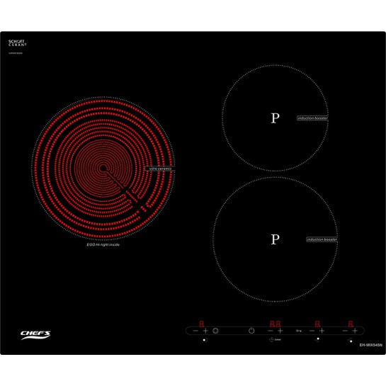 Bếp Điện Từ Chefs EH-MIX545N 3 Vùng Nấu Kết Hợp