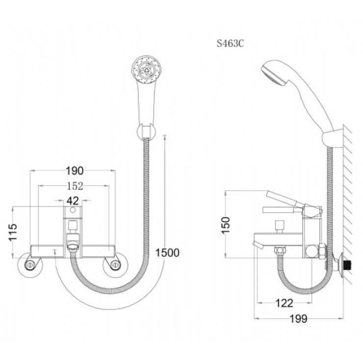 Vòi hoa sen Caesar S463C nóng lạnh tắm đứng 3 chế độ - Tuấn Đức