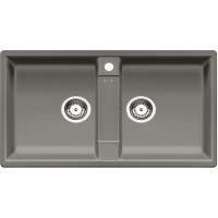 Chậu Rửa Chén Hafele Alu Metallic 567.68.940 Hai Hộc Đá Silgranit 860x500 mm