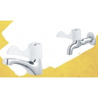 Combo Vòi Lavabo Và Vòi Gắn Tường Caesar B027C + W027C