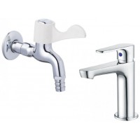 Combo Vòi Lavabo Và Vòi Gắn Tường Caesar B060C + WP027C