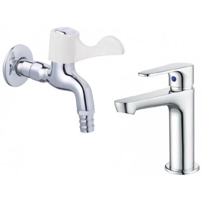 Combo Vòi Lavabo Và Vòi Gắn Tường Caesar B060C + WP027C