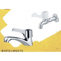 Combo Vòi Lavabo Và Vòi Gắn Tường Caesar B101C + W027C