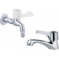 Combo Vòi Lavabo Và Vòi Gắn Tường Caesar B101C + WP027C