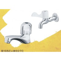 Combo Vòi Lavabo Và Vòi Gắn Tường Caesar B105C+W027C