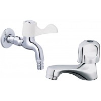 Combo Vòi Lavabo Và Vòi Gắn Tường Caesar B105C + WP027C