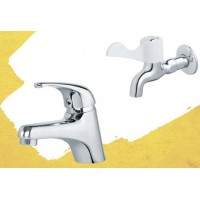 Combo Vòi Lavabo Và Vòi Gắn Tường Caesar B109C + W027C