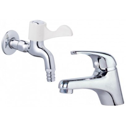 Combo Vòi Lavabo Và Vòi Gắn Tường Caesar B109C + WP027C